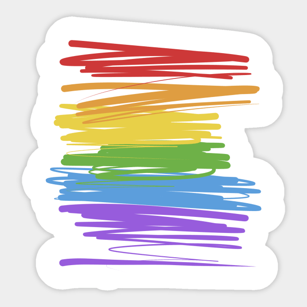 Gay Scribble Flag Sticker by Satyr_Em